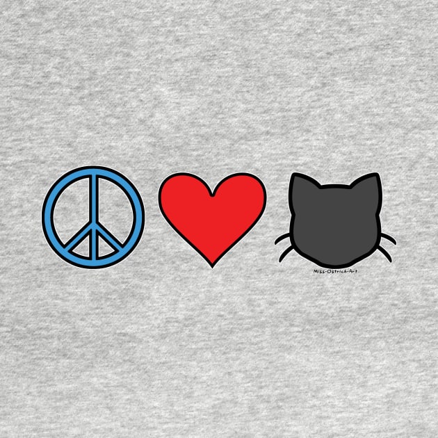 Peace Love Cats - Black by MissOstrich